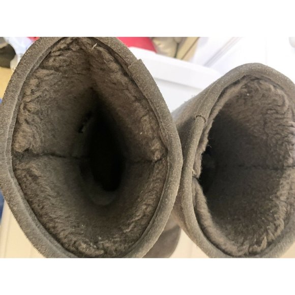 Bjorndal Zoe Mid Calf Boots Gray Leather Sheepskin Lined Pull On‎ 8M - Picture 9 of 11